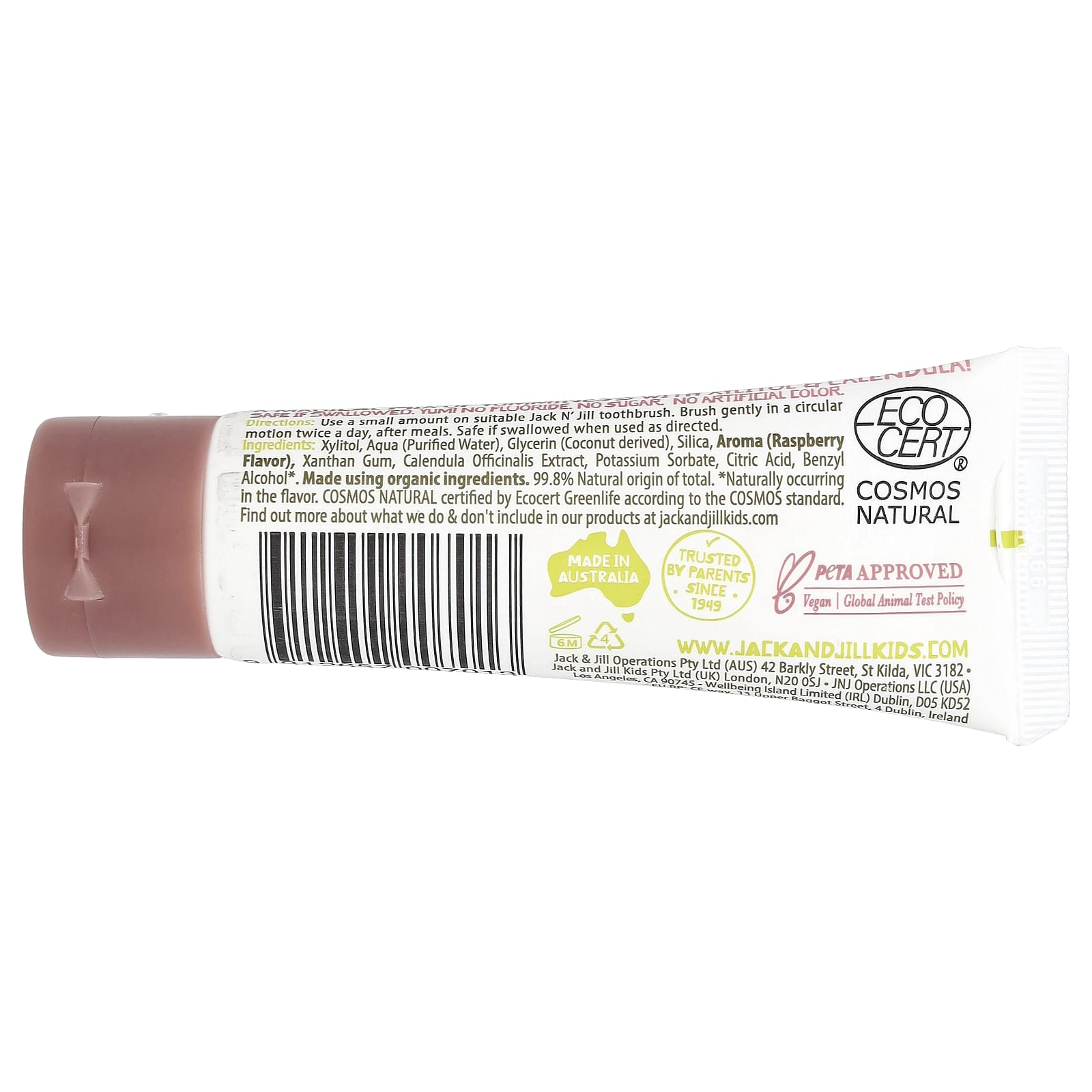 Jack n' Jill Natural Certified Toothpaste, 6 Months+, Raspberry, 50 g - view 2